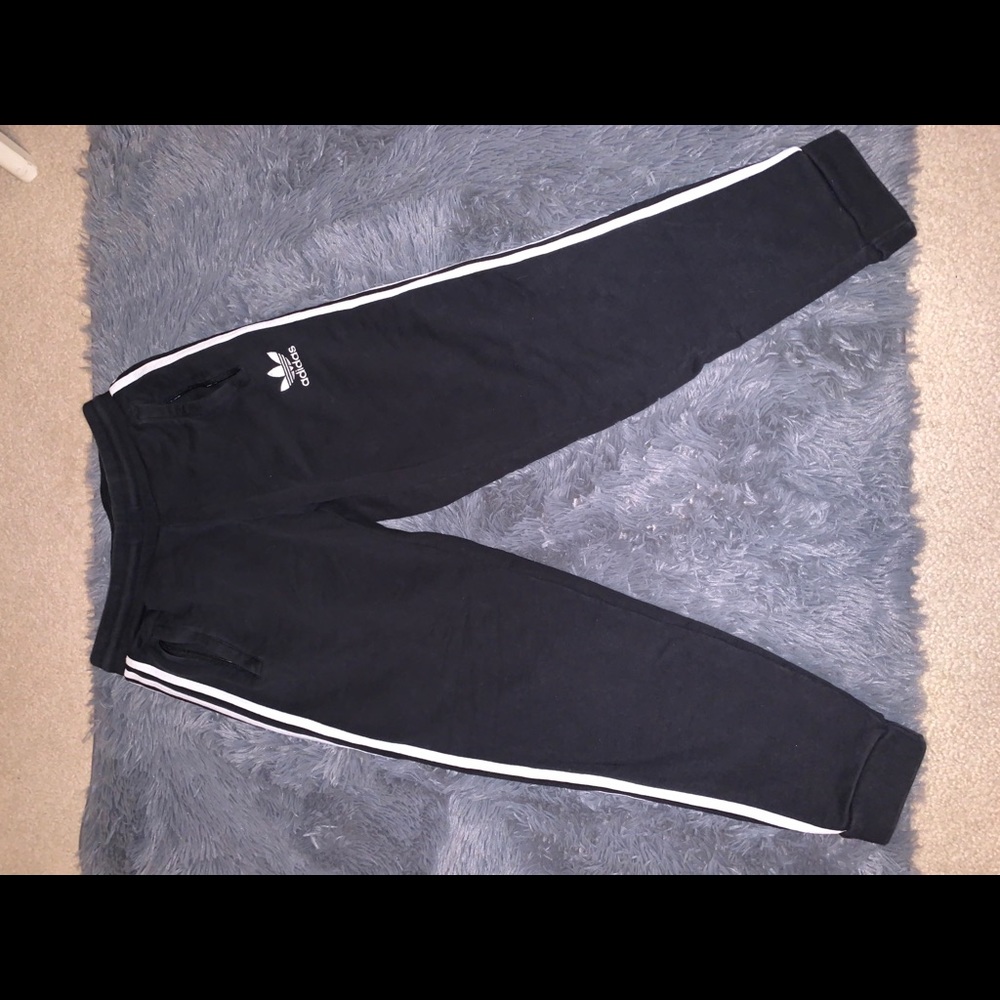 Adidas Black and White Joggers/Track Pants